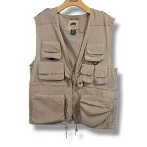 Humvee Men’s Khaki Safari Fishing Camping Utility Vest Cotton Blend Outdoor Gear